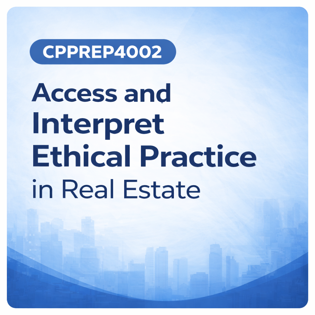 CPPREP4002 Unit CPPREP4002 real estate unit eligible for QLD Type 1 CPD