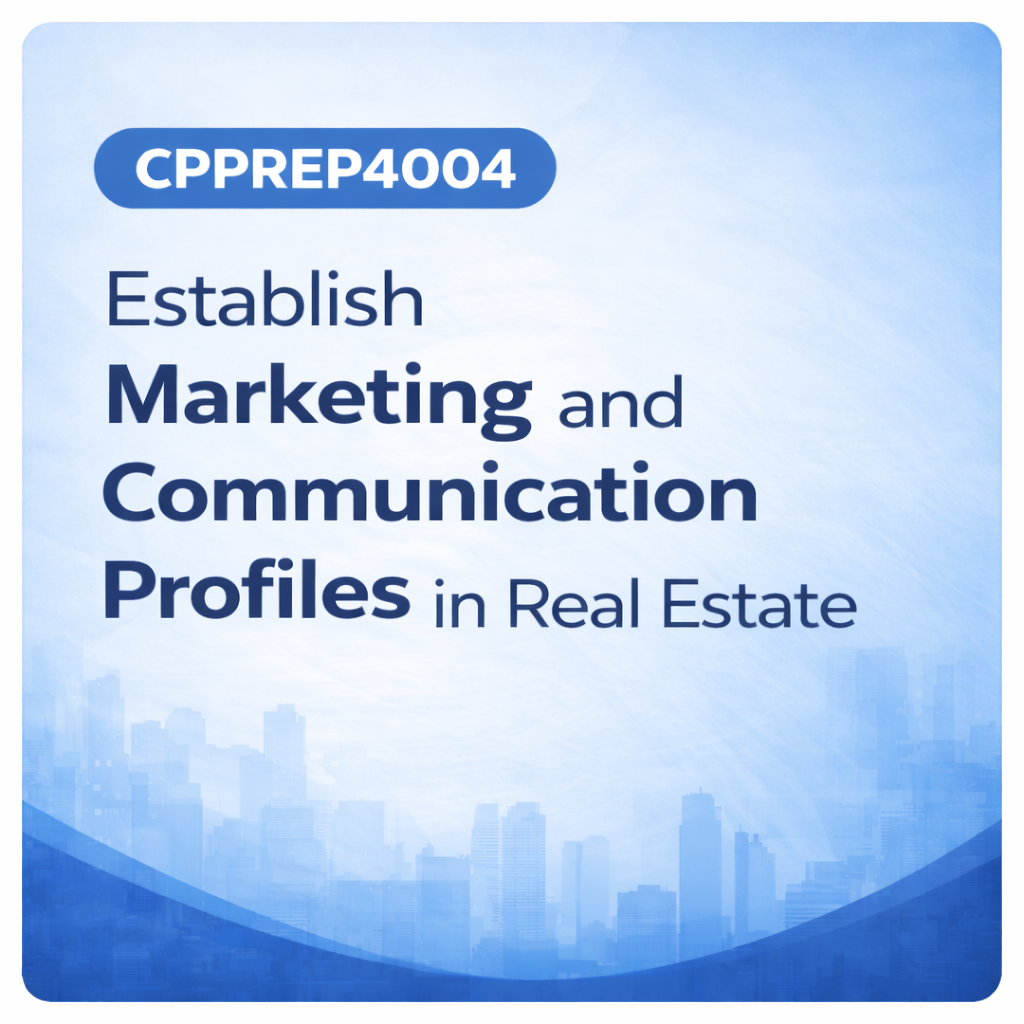 CPPREP4004 Unit CPPREP4004 real estate unit eligible for QLD Type 1 CPD